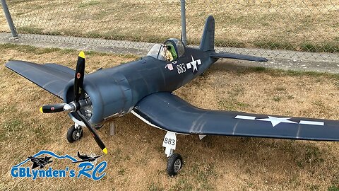 Giant Scale F4U Corsair RC Warbird Breaks Wing On Rough Landing