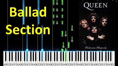 Bohemian Rhapsody Power Ballad Section Piano Tutorial