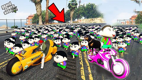 GTA 5 : Franklin And Pinchan Escape From 1000 Shinchan In GTA 5 ! (GTA 5 mods)