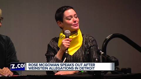 Rose McGowan gives powerful speech in Detroit after Weinstein allegations