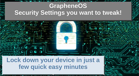 What settings to enable on GrapheneOS? | Do these quick easy things on your phone