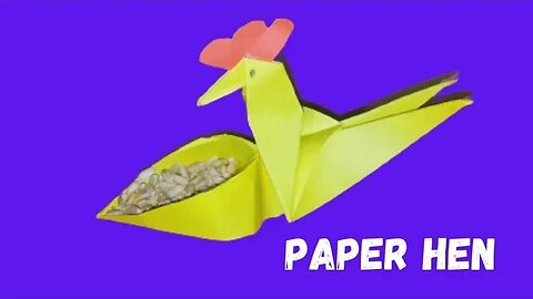 ORIGAMI HEN THAT PECKS GRAIN ( easy DIY ) . origami chicken from A4 PAPER