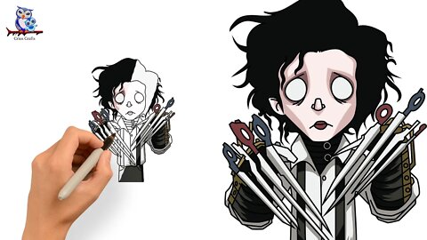 How to Draw Edward Scissorhands Johnny Depp - Art Tutorial