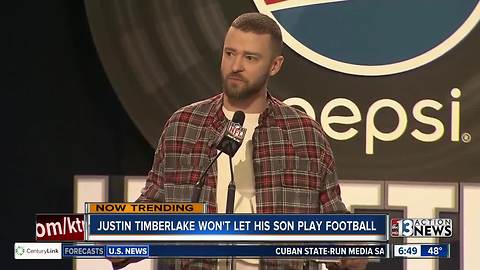 Justin Timberlake doesn't want son to play football