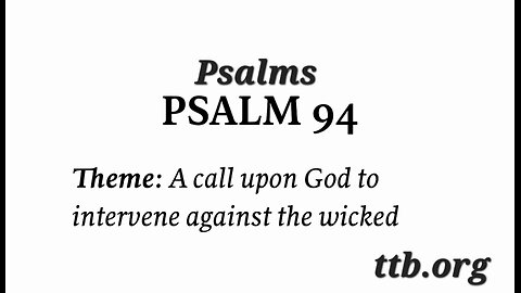 Psalm Chapter 94 (Bible Study)