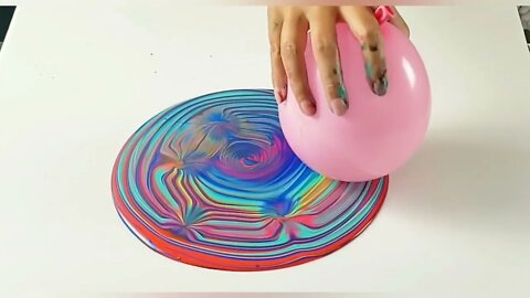 Balloon Smash Wrecked Ring Pour - Acrylic Pouring