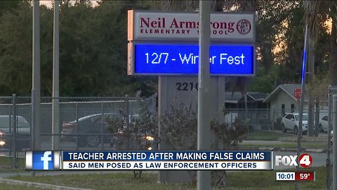 Teacher arrested for false report about law enforcement impersonators