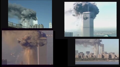 9/11 Bad Flight Approaches 2nd Tower Synced Plane Hit (4th Ver) at World Trade Center 9-11 911 2001