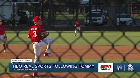 Tommy Morrissey showing off baseball skills