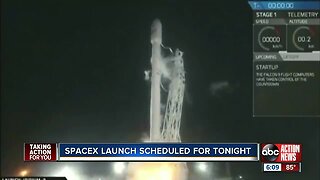 SpaceX launch scheduled for Wednesday night