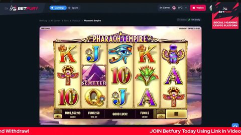 Play Pharaoh’s Empire Slot Game On Betfury! Live Demo! #BFoverview