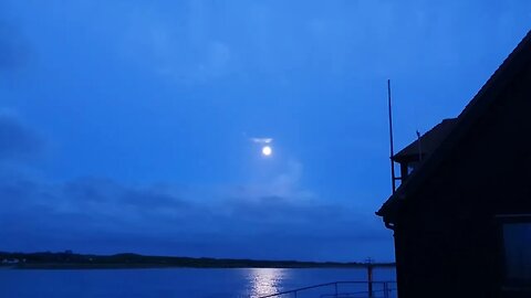 full moon 4th May. Hayling Island ferry Portsmouth.