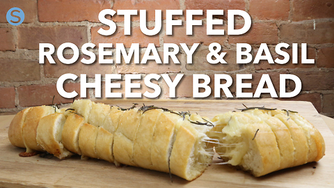 Stuffed rosemary and garlic cheesy bread