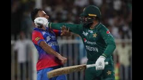 Asif and afg player fight naseem shah 2 big Six's