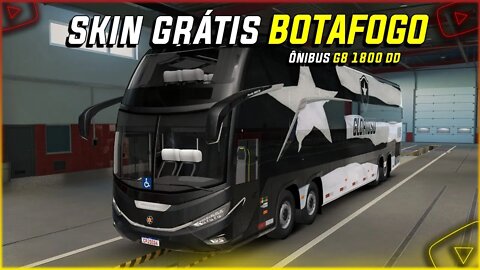 SKIN GRÁTIS BOTAFOGO 2022 PARA ONIBUS G8 1800DD MODSHOP EURO TRUCK SIMULATOR 2