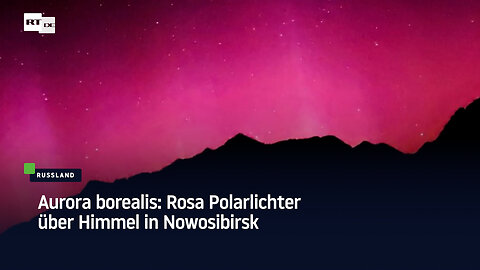 Aurora borealis: Rosa Polarlichter über Himmel in Nowosibirsk