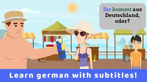 Deutsch lernen | Dialog | Der Urlaub beginnt!🍹☀️| Wortschatz | Verben