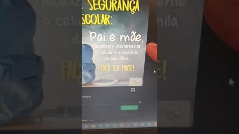 Dica de Segurança escolar Pai e Mãe fiscalizem o celular e mochila dos seus filhos...