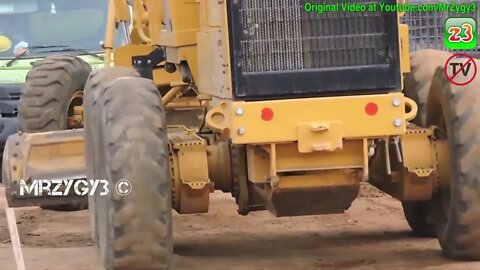 Excavator Dump Trucks Motor Grader Compactor Busy Working On Toll Road Construction