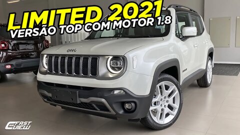 JEEP RENEGADE LIMITED 1.8 FLEX AUTOMÁTICO 2021 COM TETO SOLAR GIGANTE! 😨