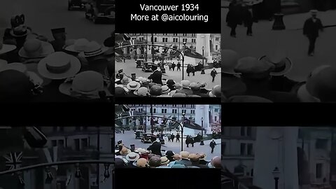 [1933] Streets of Vancouver Canada. Enhanced by AI Technology.