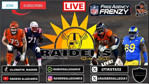 #RAIDERS SUNRISE LIVE W/ LUNATIK RAIDER: A LOOK AT #O-LINE FREE AGENTS #RN4L #RAIDERNATION