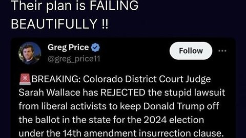 U.S. SUPREME COURT OVERTURNS COLORADO SUPREME COURT DISQUALIFICATION OF DONALD IN 2024 12-19-23 H. A