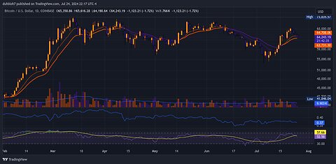 Bitcoin (BTC) TradingView Chart compared to the USD.