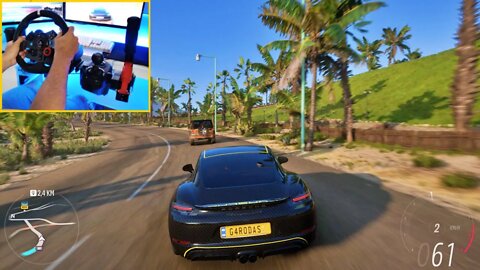 DRIVING PORSCHE 718 CAYMAN GTS - FORZA HORIZON 5 GAMEPLAY - Steering Wheel + Shifter G29