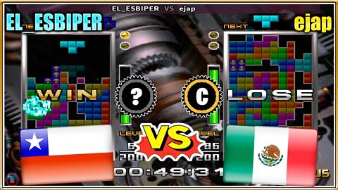 Tetris the Absolute The Grand Master 2 PLUS (EL_ESBIPER Vs. ejap) [Chile Vs. Mexico]