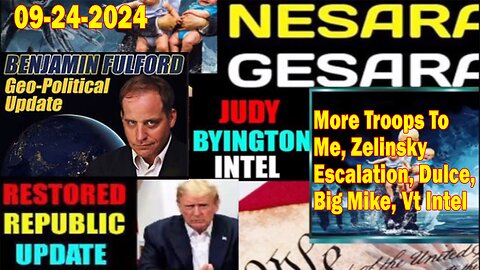 Judy Byington. Benjamin Fulford~ Situation Update Sep 24~ Trump Return- Restored Republic via a GCR