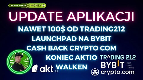 Trading212 rozdaje akcje do 100$ +Cashback od CryptoCom + Nowy Launchpad na ByBit + Koniec Aktio