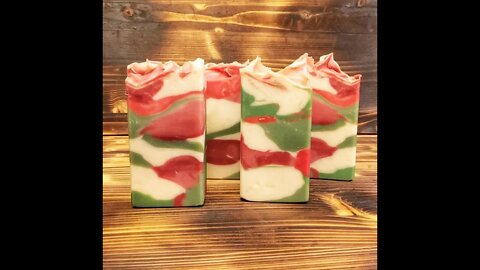 Making Christmas Camo Soap