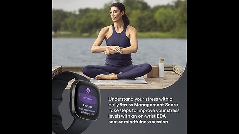 Smartwatch Fitbit Sense Advanced for Heart Health Stress Management & Skin Temperature Trend