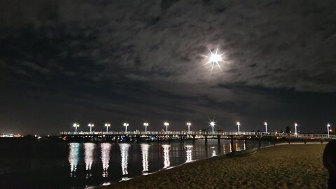 Rockingham jetty beach view at night