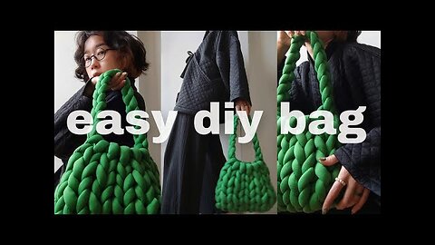 How to hand crochet a bag (hand knit chunky yarn bag tutorial)