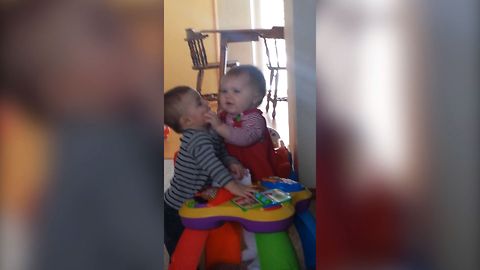 Cute Baby Loves Kissing