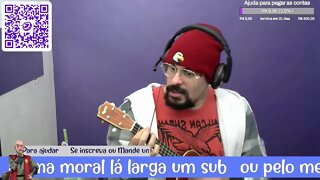 Tocando ukulele e conversando