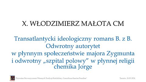 I Wiosenna Konferencja Katolicka w Tarnowie (31.05.2024) - Ksiądz Włodzimierz Małota CM