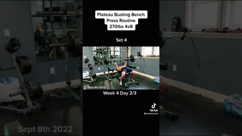 Plateau busting bench press routine 270lbs 4x8