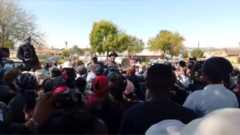 Minister of Police Bheki Cele visits Chicken farm where a resident of Soweto was shot dead during community negotiations on illegal electrical connections.