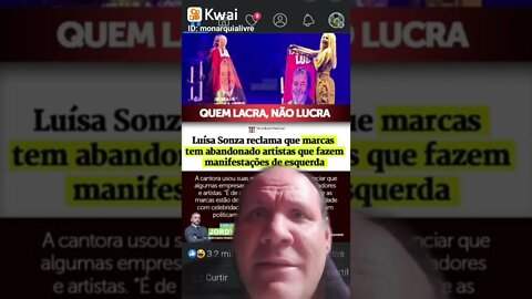 Luisa Sonza reclama que marcas tem abandonado artistas que fazem manifestações de esquerda