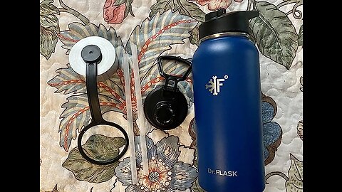 Dr.FLASK Sports Water Bottle - 32 Oz, 3 Lids (Straw Lid), Leak Proof, Vacuum Insulated Stainles...