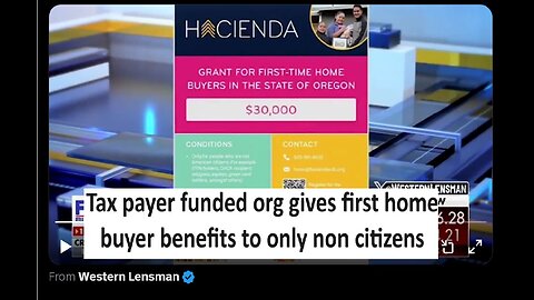 Oregon taxpayer dollars for non citizen first time homebuyers