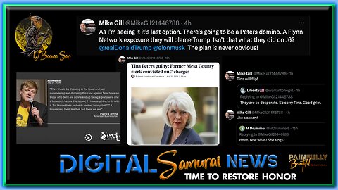 DSNews | Mike Gill, “As I’m seeing it, it’s last option. There’s going to be a Peter’s domino. A Flynn Network exposure. They will blame Trump. Isn’t that what they did on J6? The plan is never obvious!”