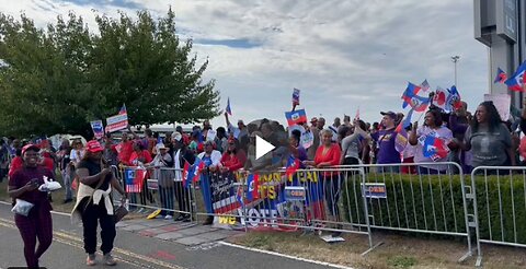 Haitian protesters confronted Trump supporters entering the rally in Long Island yesterday...