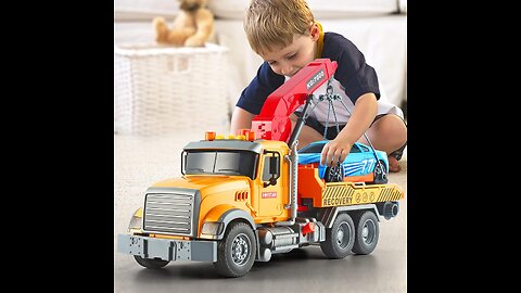 Dwi Dowellin Kids Toys for 3 4 5 6 7 Years Old Boys, 15" Large Tow Truck Toy,Friction Powered Transport Truck Crane Toy with Lights and Sounds,with Roadster,Toddlers Gifts . MULTIFUNCTIONAL LARGE TOW TRUCK TOY:Our Tow Truck Toy is designed with