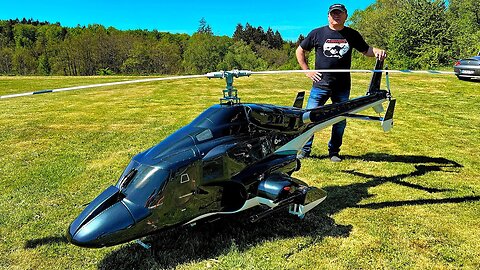 WORLD´S LARGEST RC AIRWOLF BLACK BELL-222 ELECTRIC SCALE 1_3.5 MODEL HELICOPTER