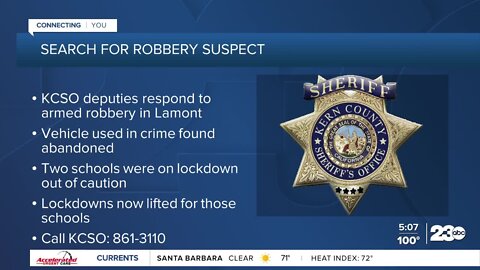 Authorities searching for robbery suspect in Lamont