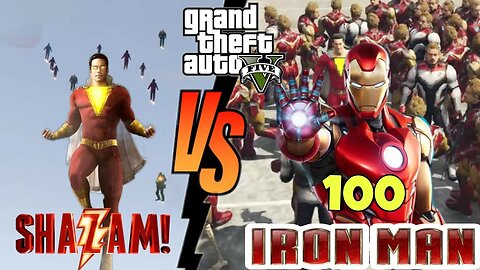 GTA 5 - SHAZAM Vs 100 IRONMAN Fight | #gta5 @TKREBIRTH ​